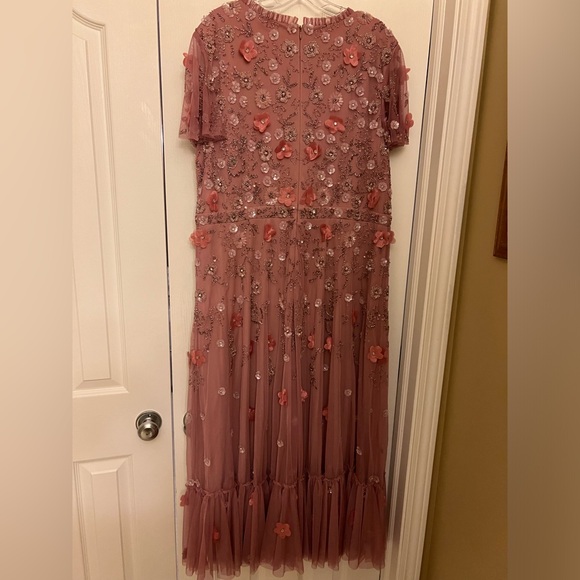 Mac Duggal Blush Floral Midi Dress - Picture 7 of 16